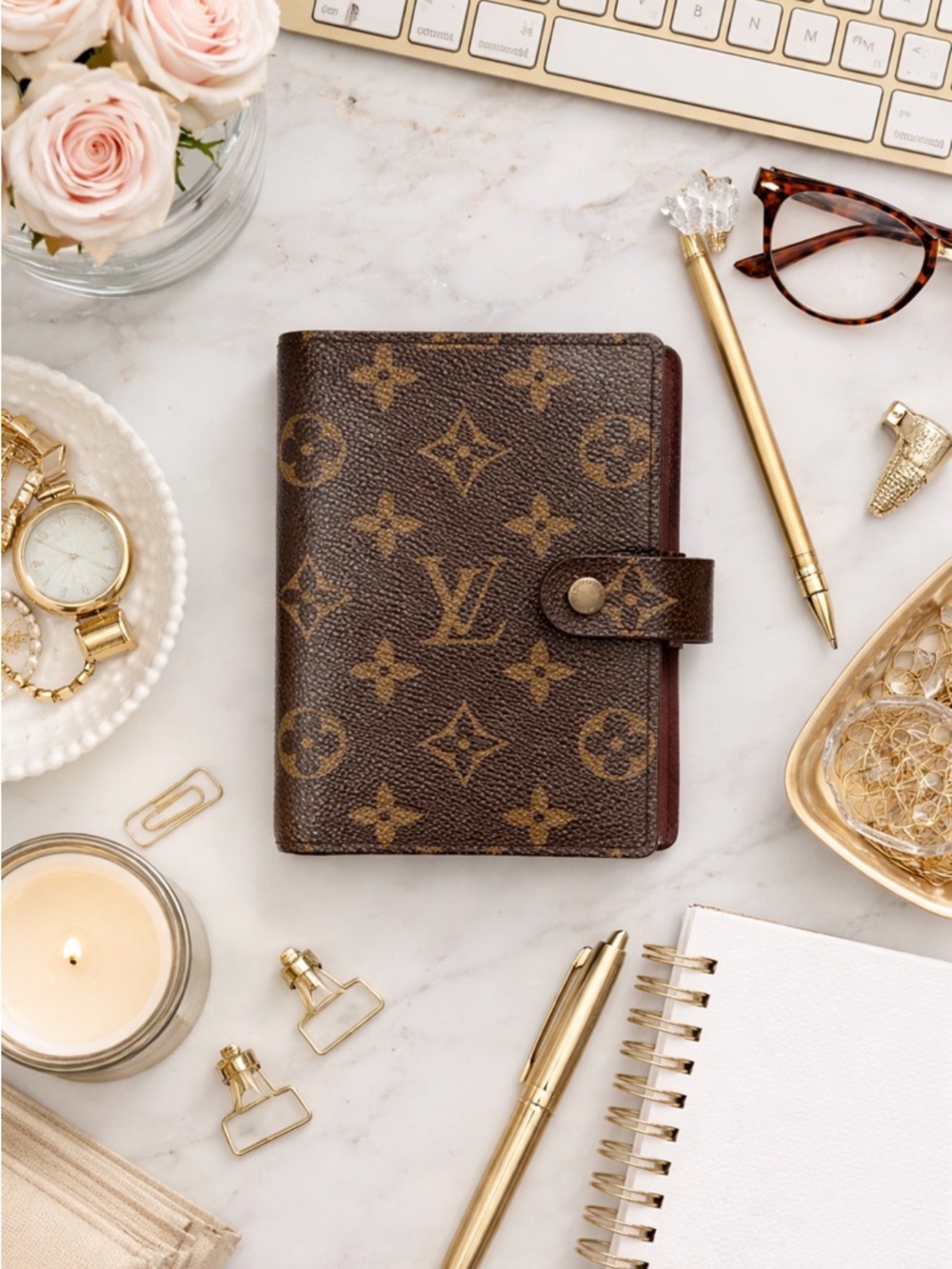 Authentic Louis Vuitton Monogram PM Agenda Cover Planner With Box Dust Bag Spain